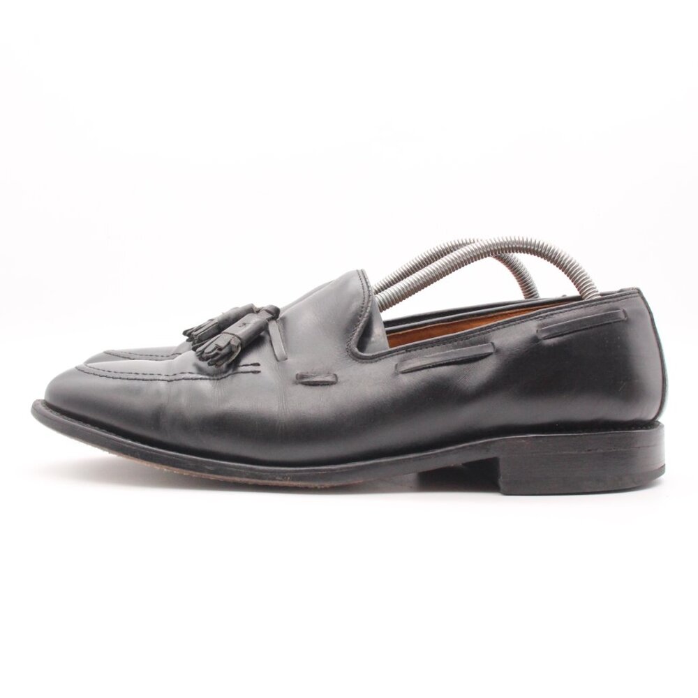 Allen Edmonds Grayson Dress Shoes Mens 9.5 D Black Loafers Slip-On Tassels - Picture 3 of 11